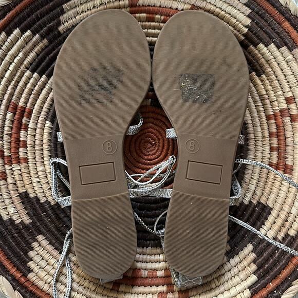 Lace up snakeskin gladiator sandals size 8 - Picture 4 of 4